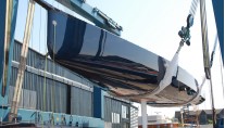 Wally Sailing yacht Highland Fling at launch - Image courtesy of RI Yachting 3
